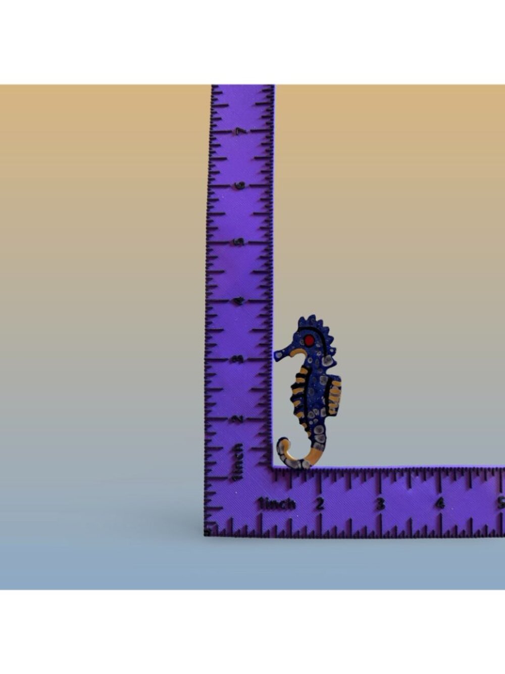 West Germany Seahorse Figurine Ornament With Blue Gold Finish Statement Vintage - Picture 6 of 9